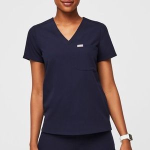 Catarina One-pocket Scrub Top and Zamora Jogger Scrub Pants set NAVY BLUE